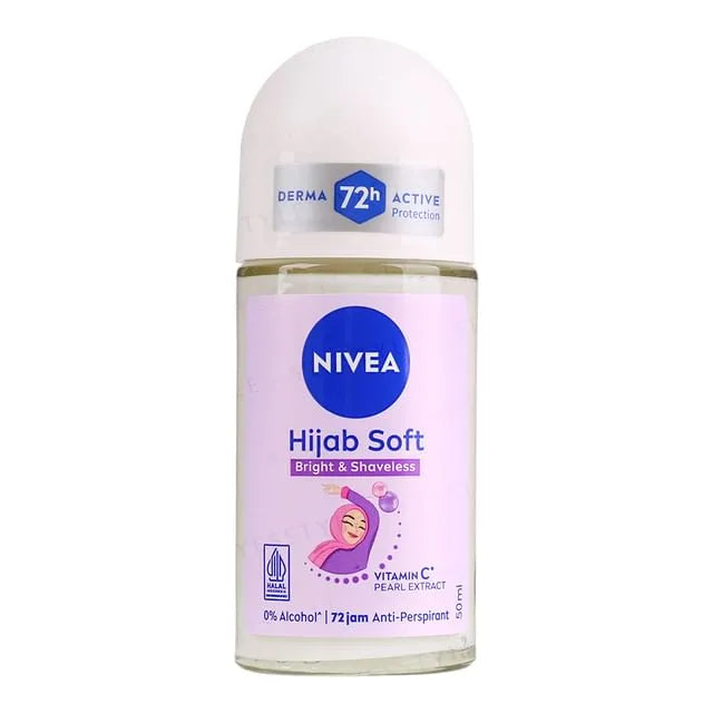 Hijab Soft Bright & Shaveless Vitamin C & Pearl Extract Deodorant Roll On