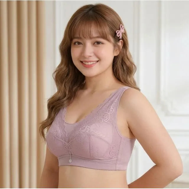 [90B - 105E] Plus Size Scoop Neck Lace Bra