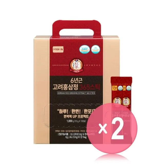 Korean Red Ginseng Extract 365 Stick 2pcs Bundle Set