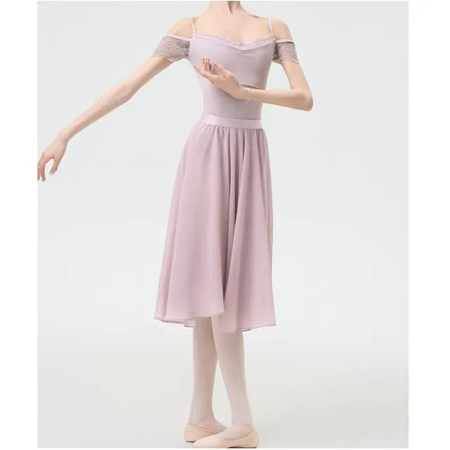 High Waist Plain A-Line Dance Skirt