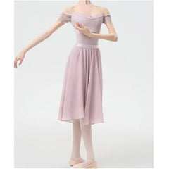 High Waist Plain A-Line Dance Skirt