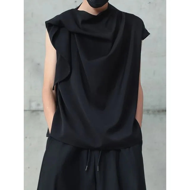 Sleeveless Draped Plain Top