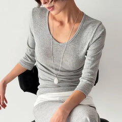 3/4-Sleeve Plain T-Shirt