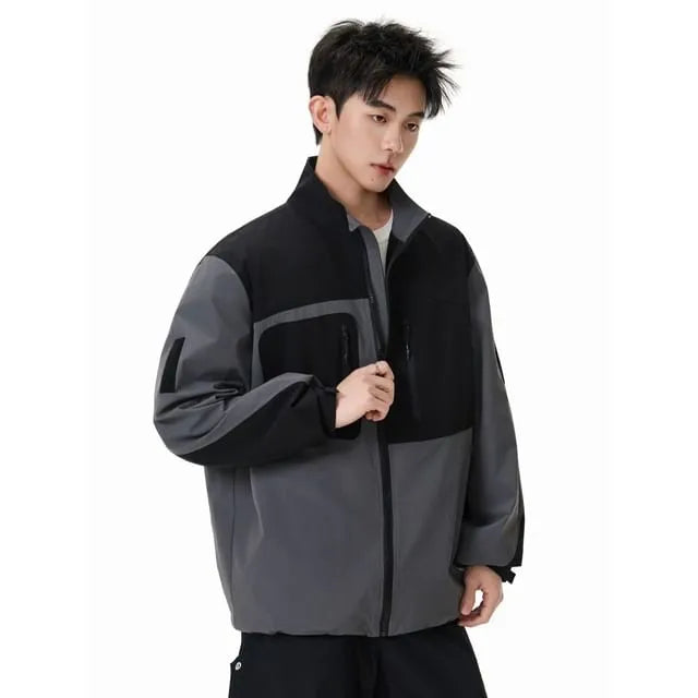 Outdoor Asymmetrical Colorblock Light Jacket