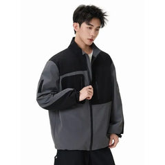 Outdoor Asymmetrical Colorblock Light Jacket