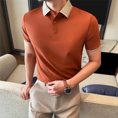 Short-Sleeve Contrast Trim Polo Shirt