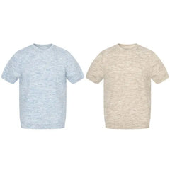 Short-Sleeve Crewneck Plain Knit Top