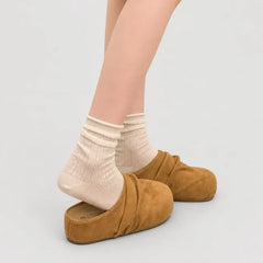 Platform Ruched Faux Suede Mules
