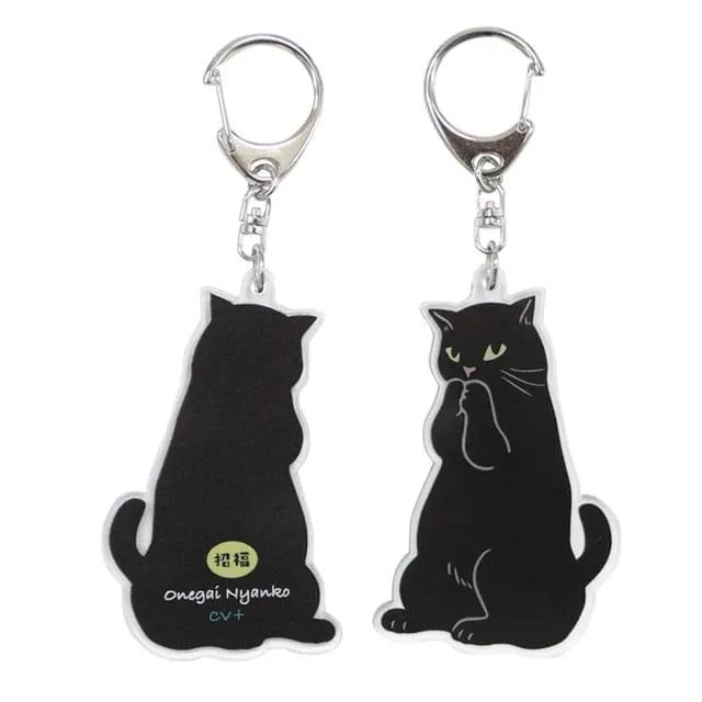 Cat Acrylic Bag Charm Kuro