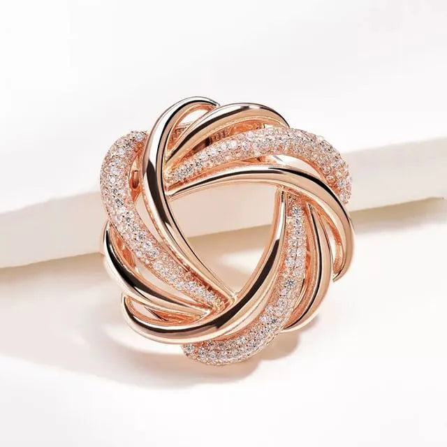 CZ Knot Brooch