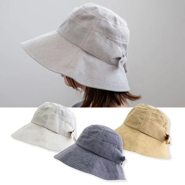 Rivann UPF50 Foldable Bow Accent Sun Hat