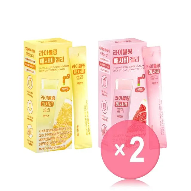 LIVELING Apple Cider Vinegar Stick Jelly - 2 Types 2pcs Bundle Set