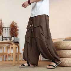 Drawstring Waist Plain Baggy Pants