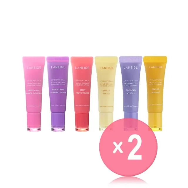 Lip Glowy Balm - 6 Types 2pcs Bundle Set