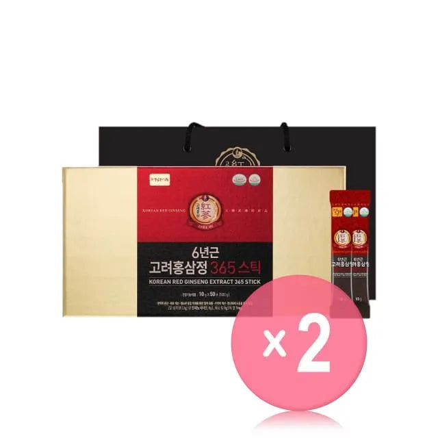 Korean Red Ginseng Extract 365 Stick 2pcs Bundle Set
