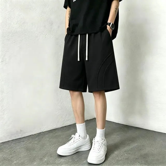 Drawstring Waist Plain Sweatshorts