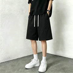 Drawstring Waist Plain Sweatshorts