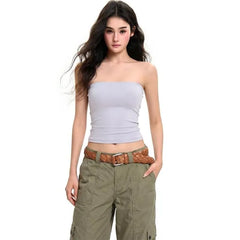 Plain Padded Crop Tube Top