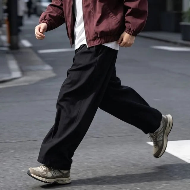 Drawstring-Waist Wide-Leg Relaxed Pants