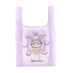 Parlor Suzurando Cat Chiffon Fabric Shopping Bag Purple