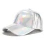 Holographic Faux Leather Baseball Cap