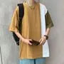 Short-Sleeve Round Neck Color Block T-Shirt
