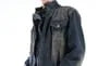 Washed Buckled Zip Denim Jacket