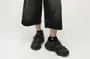 Mid Rise Washed Capri Wide Leg Jeans
