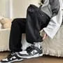 Mid Rise Plain Wide Leg Cargo Pants