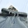 Contrast Stitching Faux Leather Belt