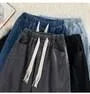 Elastic Waist Washed Denim Shorts