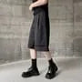 Mid Waist Plain Asymmetrical Shorts