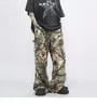 High Waist Camo Print Wide Leg Cargo Pants