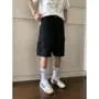Mid Rise Plain Cargo Shorts