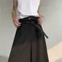 High Waist Pleated Wide Leg Shorts With Double Belt