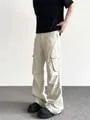 High Waist Plain Wide Leg Cargo Pants