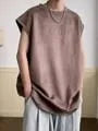 Sleeveless Crew Neck Embossed T-Shirt