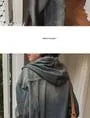 Washed Hooded Zip-Up Denim Jacket / Mid Rise Wide Leg Jeans