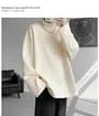 Long-Sleeve Mock Neck Plain Fleece-Lined T-Shirt