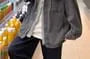 Mock Two-Piece Hooded Button-Up Denim Jacket