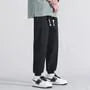 Drawstring Waist Plain Tapered Joggers