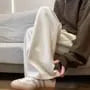 Drawstring Waist Plain Loose Fit Sweatpants