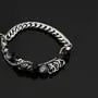 Faux Gemstone Bead Layered Stainless Steel Bracelet