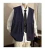 V-Neck Two Tone Pocket Detail Zip Vest