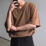 Short Sleeve V-Neck Plain Oversized T-Shirt