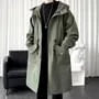 Plain Hooded Midi Zip Coat
