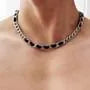 Faux Leather  Chain Necklace