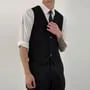 V-Neck Single-Breasted Plain Vest
