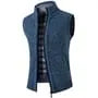 Stand Collar Plain Zip Sweater Vest