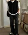 High Waist Washed Pleated Wide Leg Jeans